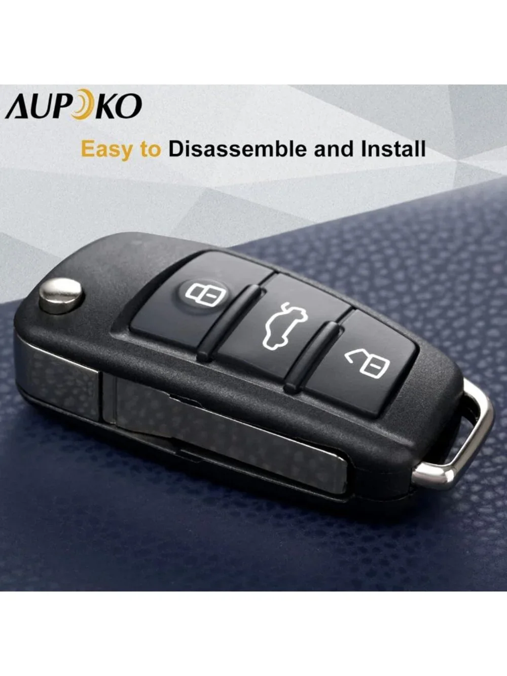 Keyless Entry Remote Key Shell Case, 3 Buttons, Compatible with Audi Models A3